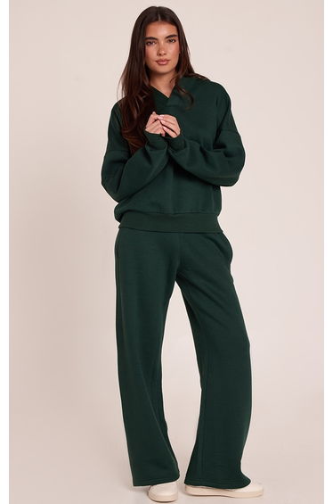 Forest Green Low Rise Straight Leg Joggers