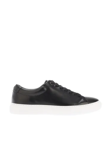 Men's Boss Enlight Leather Trainers in Black