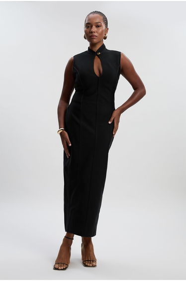 Plus Size Figure Form Bandage Sleeveless Pencil Knit Maxi Dress