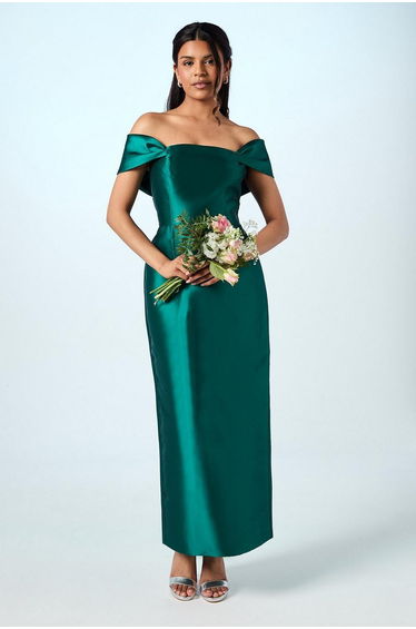 Coast Honoured Petite Twill Bardot Column Dress
