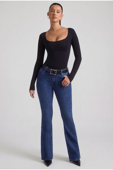 High-Rise Flared Jeans in Indigo Wash