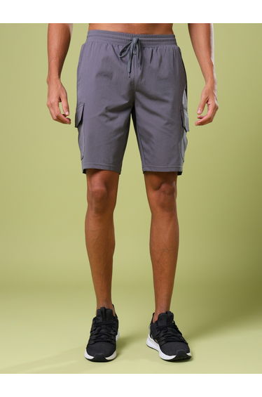 Men Solid Slim Fit Shorts with TS FLEXI