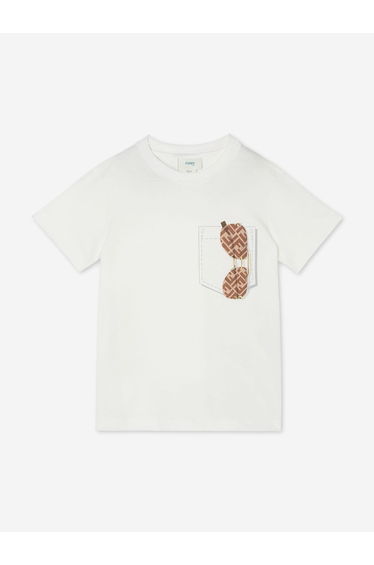 Fendi Boys Sunglasses T-Shirt in White