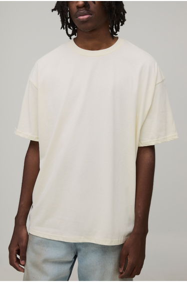 Oversized Wicked License Printed T-Shirt - ecru