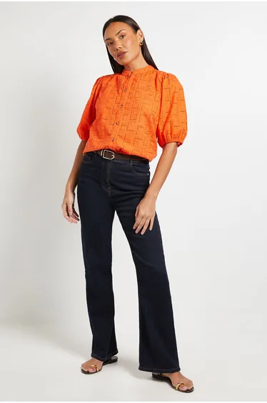 Broderie Puff Sleeve Blouse