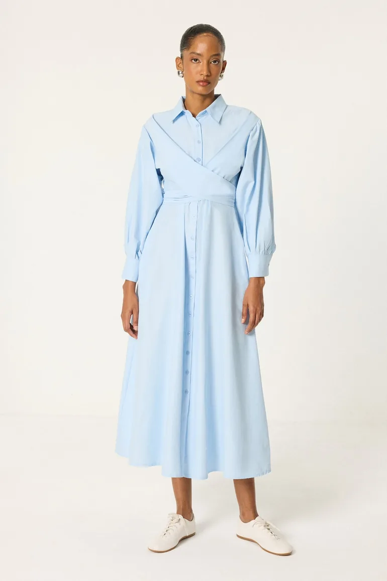 FRONT TIE SHIRT DRESS