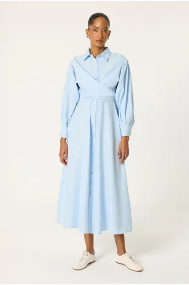 FRONT TIE SHIRT DRESS