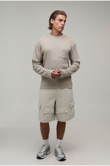 Parachute Cargo Denim Jorts - stone