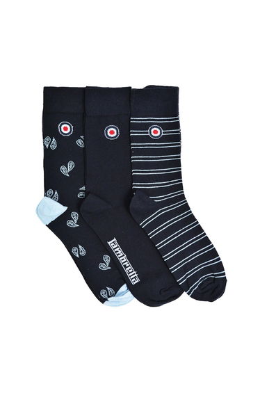 Lambretta Mens Assorted Designs Socks - Navy/Sky Blue