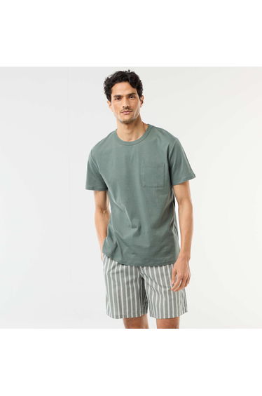 Short pajama set t-shirt + shorts - 2 pieces GREEN