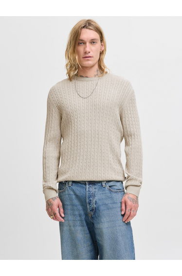 JJEEMIL Textured Cable Knit Sweater