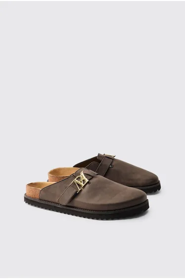 BHM Initial PU Skater Sole Mule - brown