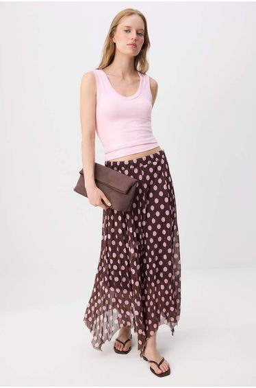 Pink Fitted/Sleeveless Stretchy Knitted Tank Top