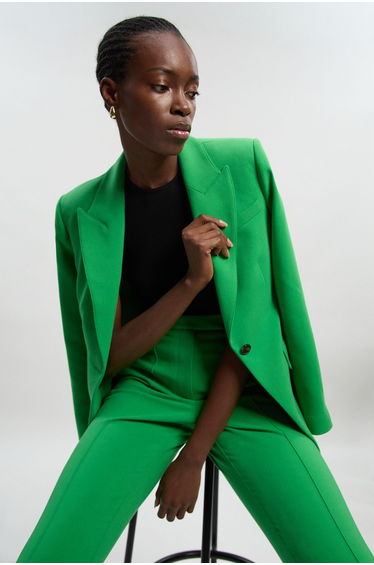 Petite Compact Stretch Single Breasted Tailored Blazer
