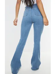 Blue 5 Pocket Stretch Flared Jeans - 2