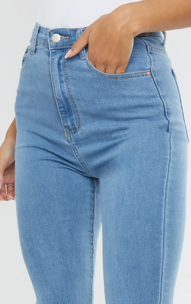 Blue 5 Pocket Stretch Flared Jeans - 3