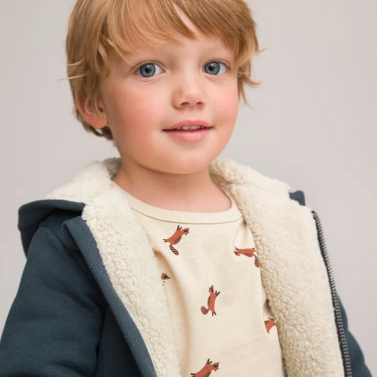 Cotton Mix Hooded Track Top with Warm Lining - 1