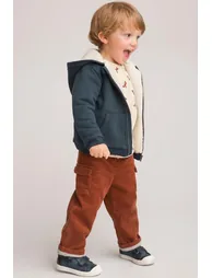 Cotton Mix Hooded Track Top with Warm Lining