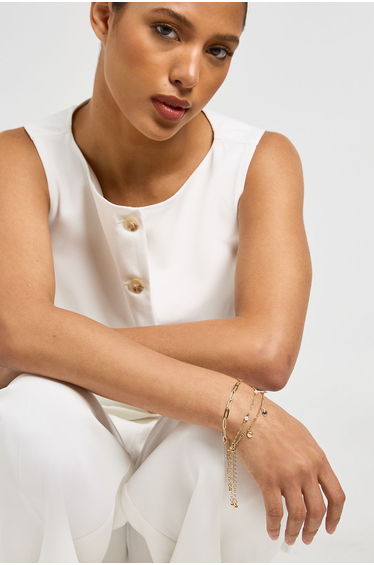 Charm Detail Delicate Bracelets 3 Pack - gold
