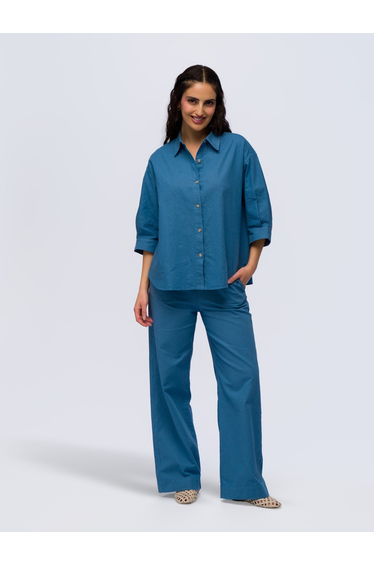 Linen Trousers - WASHED BLUE
