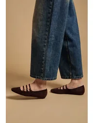 Madalena Faux Suede Multi MaryJane Ballet Pumps