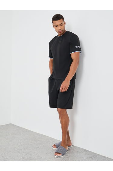 Sloan Print Round Neck T-Shirt and Shorts Pyjama Set