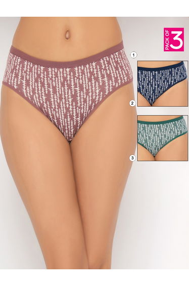 Pack of 3 - Printed Hipster Briefs