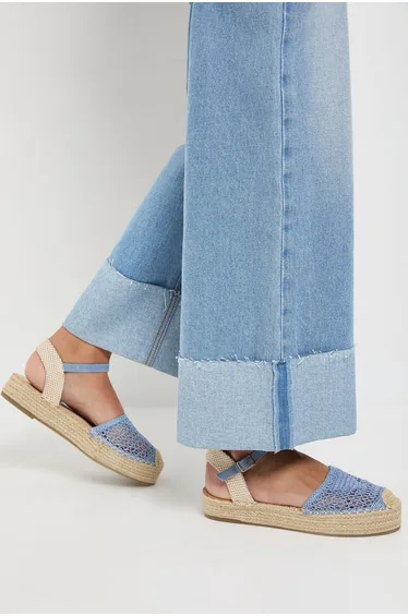 Sidnie Crochet Detail Woven Espadrille Sandals