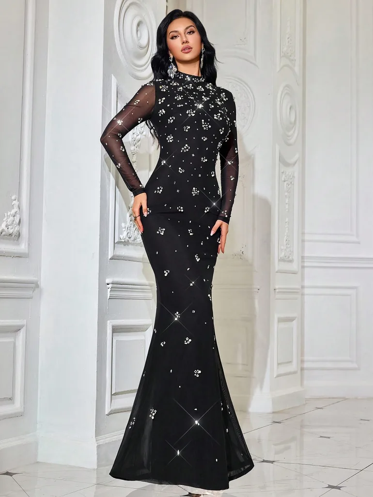 Black Hot Drill Women Evening Dresses/Cocktail Dresses QOQ Black : Evening  Dresses : VogaCloset Oman