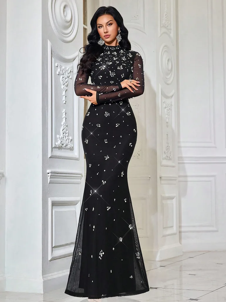 Black Hot Drill Women Evening Dresses/Cocktail Dresses QOQ Black : Evening  Dresses : VogaCloset Oman