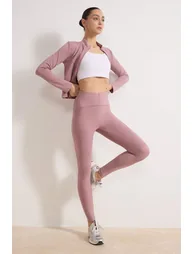 Dusty Rose Diver/Scuba Leggings Sports Leggings - 5