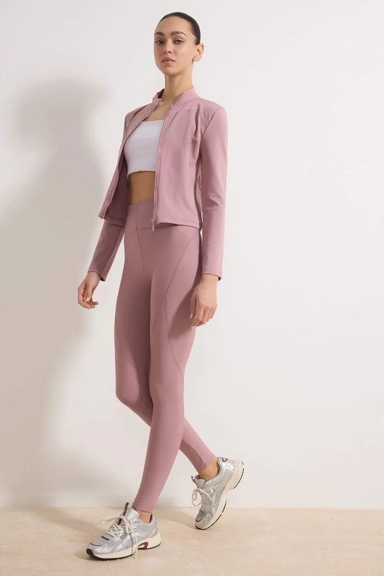 Dusty Rose Diver/Scuba Leggings Sports Leggings - 4