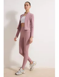 Dusty Rose Diver/Scuba Leggings Sports Leggings - 4