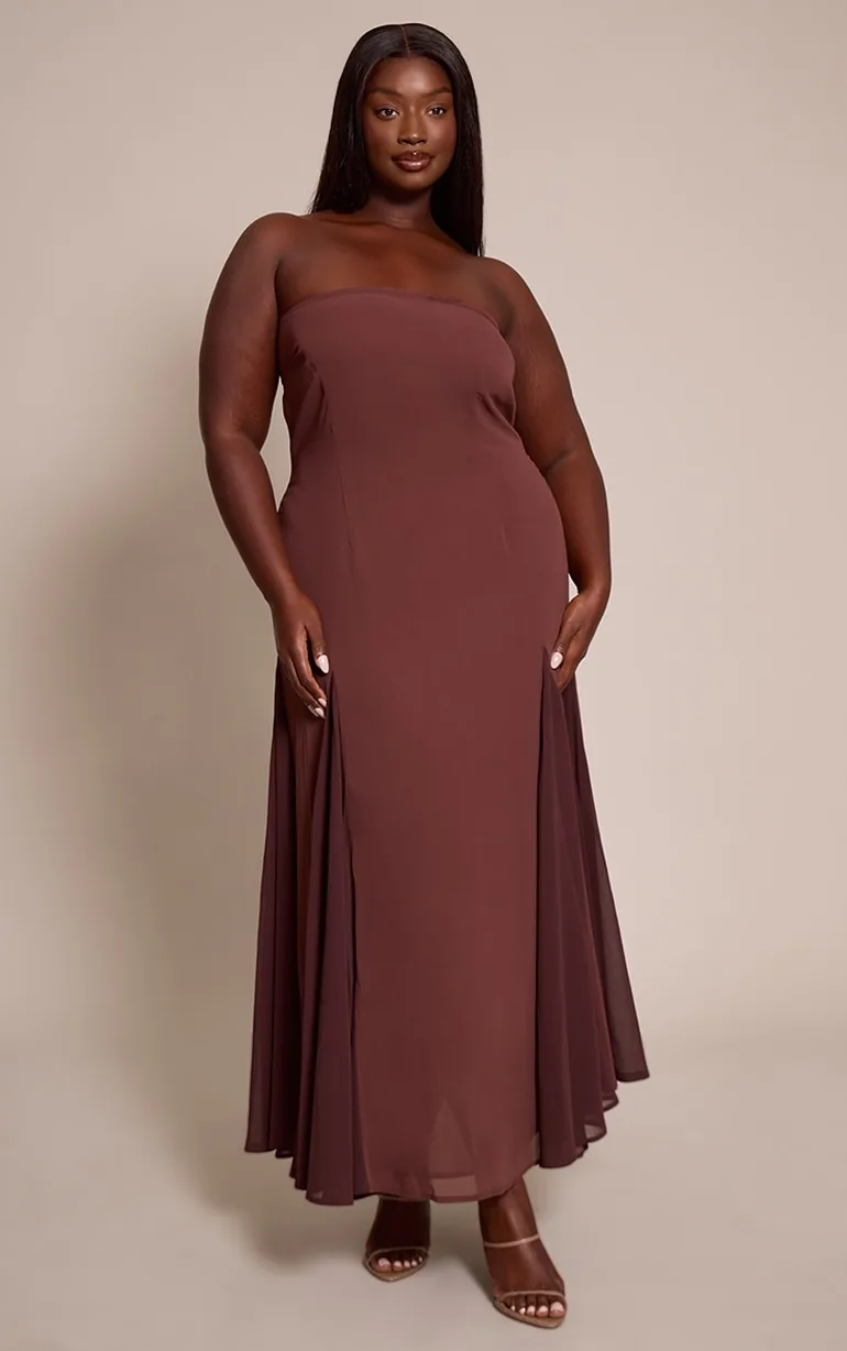 chocolate brown plus size formal dresses R&W Aso Ebi Prom Dress for Black Women Illusion Sheer Neck Crystals Beading Tassel Gown AM705 from Dhgate Prom The plunge neckline creates a bold statement whilst the slinky fabric skims your curves in all the right places Plus Size Long Embroidered Bodice