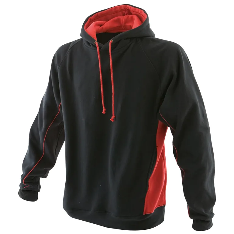 Finden & Hales Mens Pull Over Hoodie - Black/Red