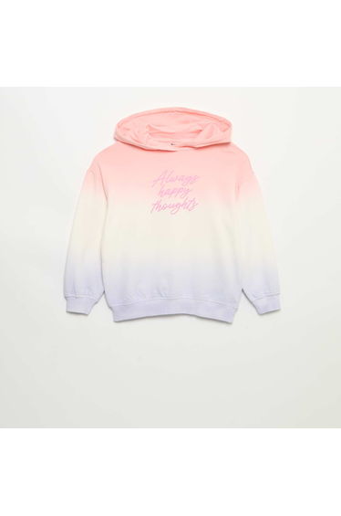 Tie-dye Hooded Long-Sleeve Sweatshirt PINK