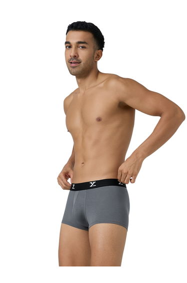 Men Combed Cotton Parallax Solid Trunks