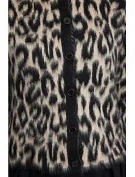 Brown Leopard Patterned Knitted Cardigan - 4