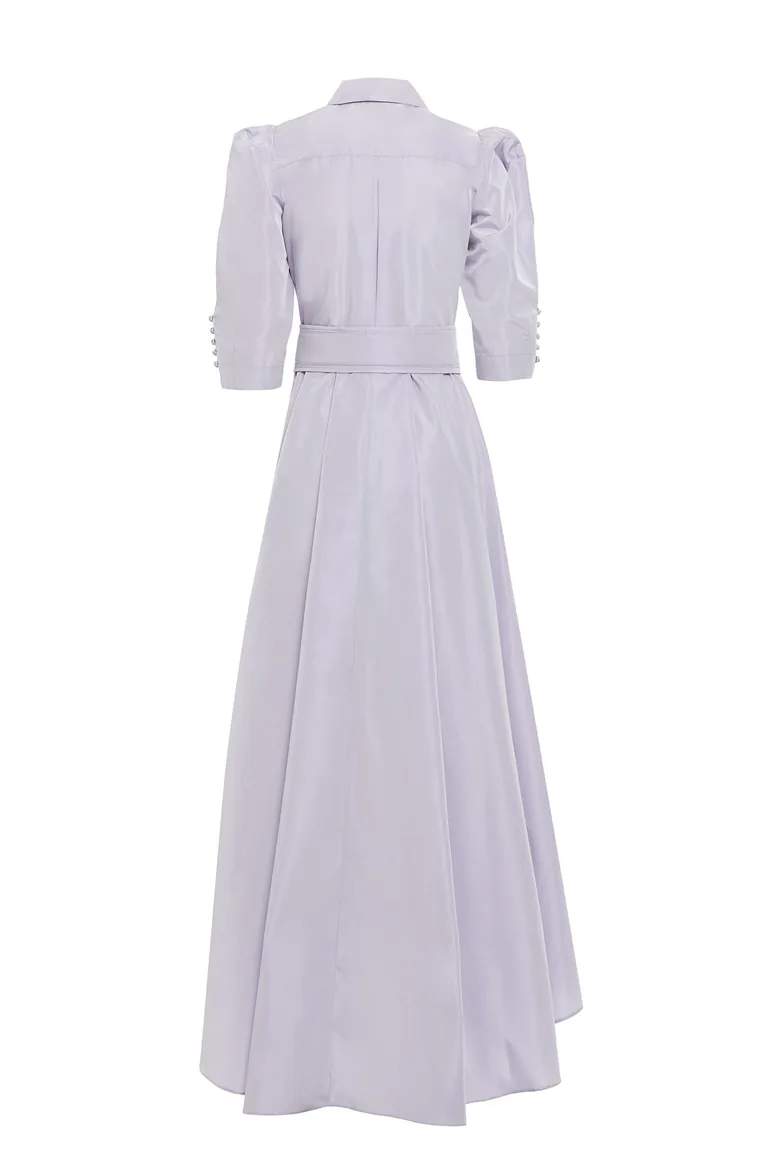 Purple Long Dress with Ruched Shoulders and Three-Quarter Sleeves Gizia :  Premium Dresses : VogaCloset Saudi Arabia