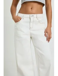Petite Turn Up High Waist Wide Leg Jean - ecru - 2
