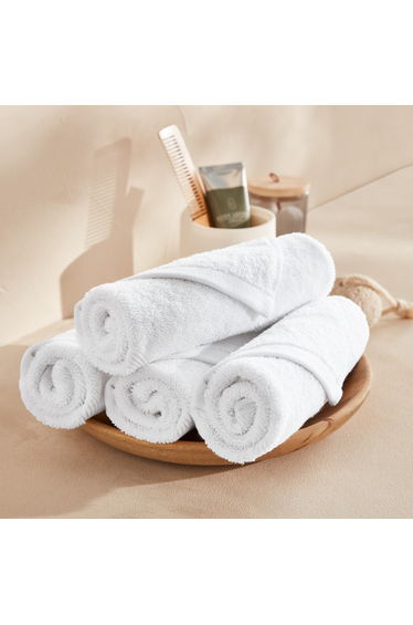 Set of 4 Zavara 100% Cotton Terry Guest Towels