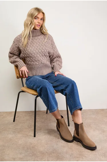 Betty Suede Chunky Chelsea Boots