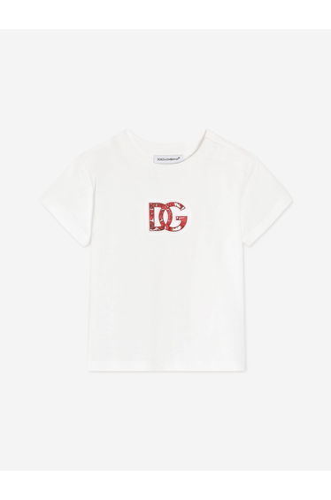 Dolce & Gabbana Baby Boys Majolica Logo T-Shirt in White