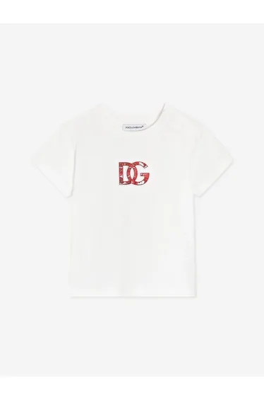 Dolce & Gabbana Baby Boys Majolica Logo T-Shirt in White