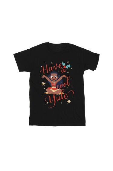 Moana Girls Have A Cool Yule Cotton T-Shirt - Black