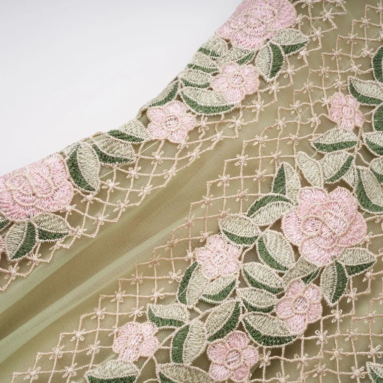 Eleni Green Tulle Panel Floral Midi Dress - 17