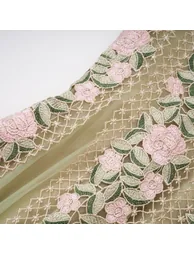 Eleni Green Tulle Panel Floral Midi Dress - 17