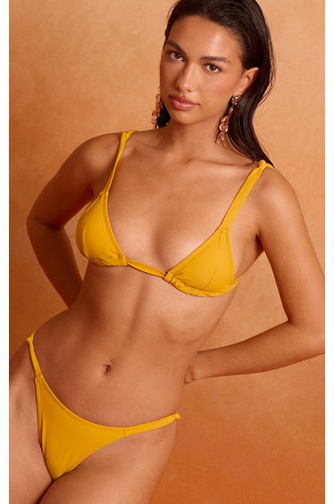 Mustard Micro Triangle Bikini Top