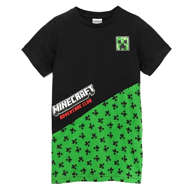 Minecraft Childrens/Kids Creeper Colour Block T-Shirt - Black