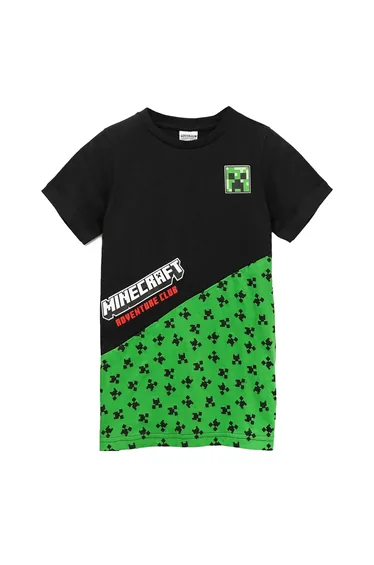 Minecraft Childrens/Kids Creeper Colour Block T-Shirt - Black